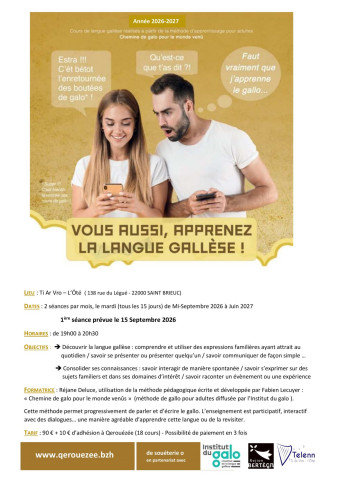 Apprendre le gallo dans le pays de Saint Brieuc avec l'association Qerouézée